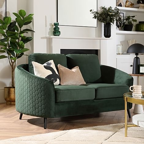 Mae 2 Seater Curved Sofa, Moss Green Classic Velvet