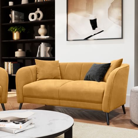 Loren 2 Seater Sofa, Mustard Classic Velvet