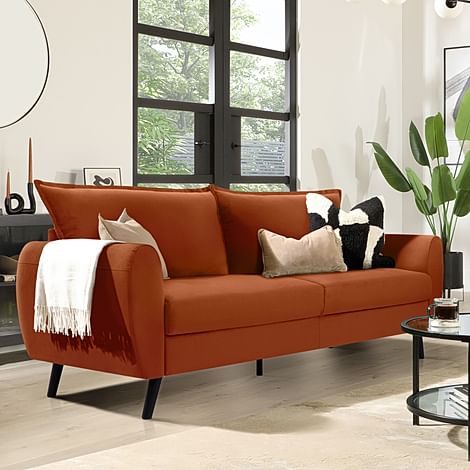 Grace 3 Seater Sofa, Burnt Orange Classic Velvet