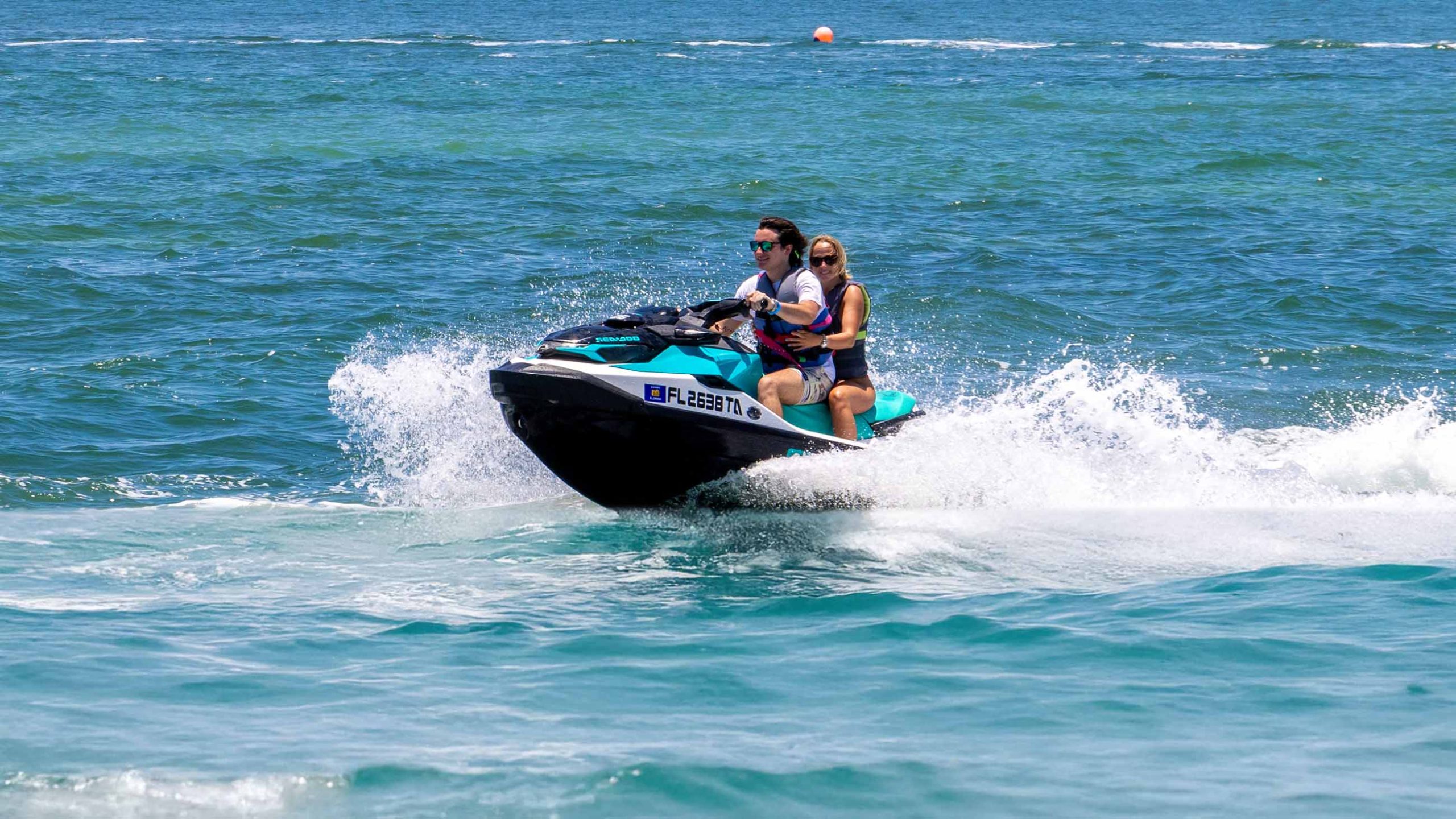 couple on a jet ski in key west