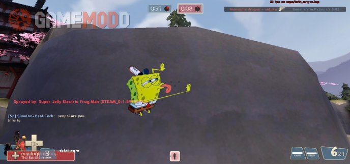 Spongebob licking spray