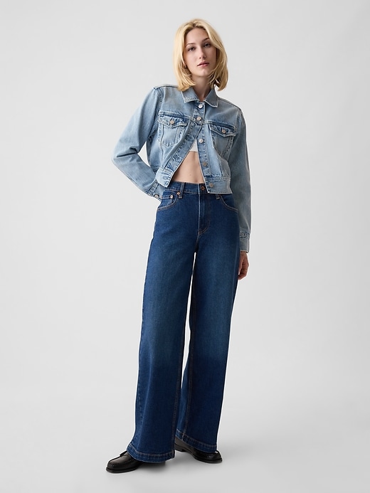 Image number 1 showing, High Rise Stride Wide-Leg Jeans