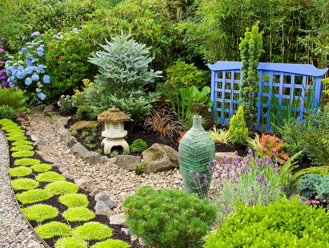 Asian Style Rock Garden, Rock Garden With Blue Screen
Garden Design
Calimesa, CA