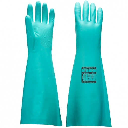 Portwest A813 Chemical-Resistant Rubber Gauntlets