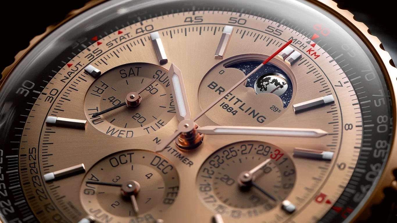 breitling navitimer watch dial closeup