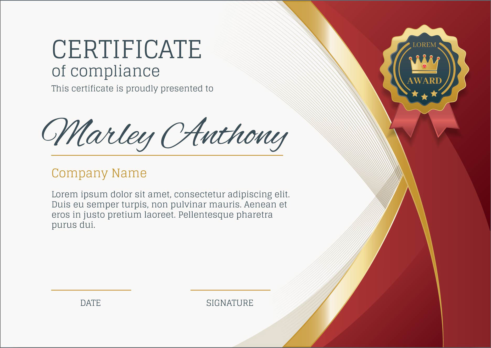 Photoshop Certificate Template image.