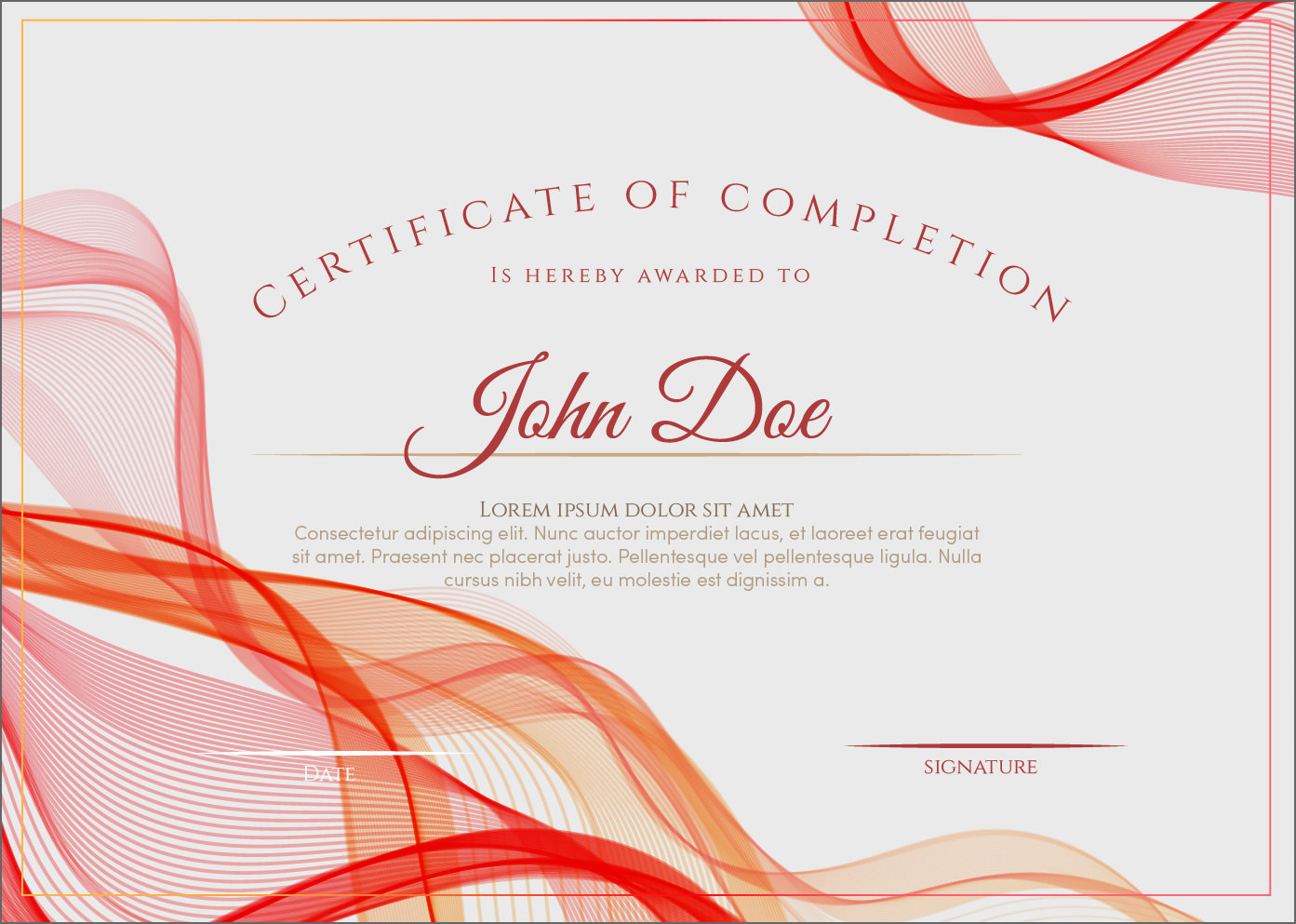 Editable Certificate Template PSD