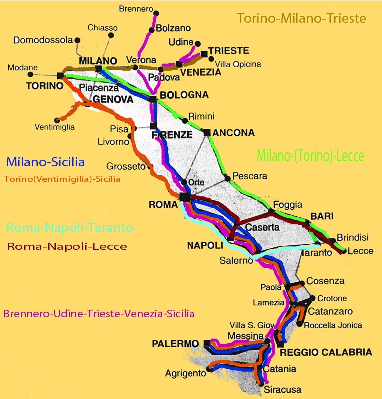 Printable Italy Train Map