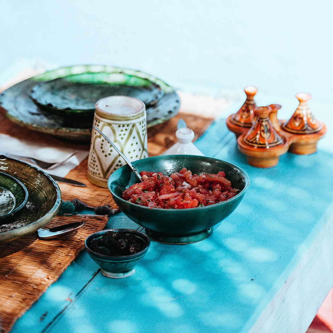 Moroccon dish and ceramic tableware