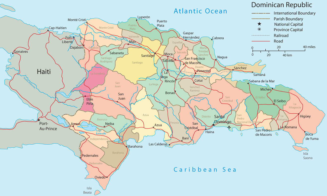 Dominican Republic - Political Map, Santo Domingo