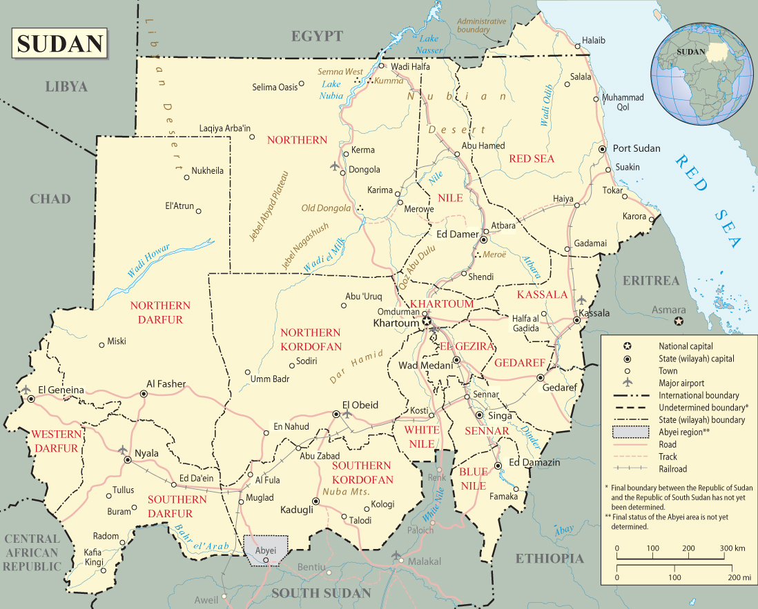 Detailed Map Of Sudan