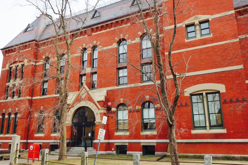 Beautiful brick facade of Abbot Hall in Marblehead MA