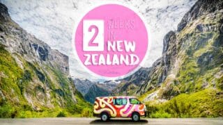 Campervan parked near Milford sound - featured image for two weeks in New Zealand South Island Itinerary