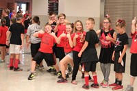 Students lining up in the hallway