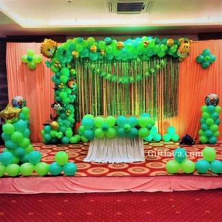 Simple Jungle Theme Stage Decoration