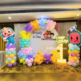 Cocomelon Theme Balloon Stage Decoration