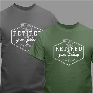 Personalized Retired and Gone Fishing T-Shirt