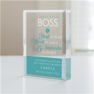 Personalized A Truly Great Boss Retirement Keepsake