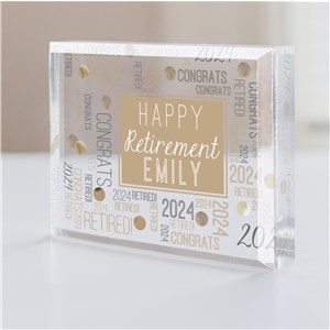 Personalized Confetti Retirement Word Art Acrylic Keepsake 7219403