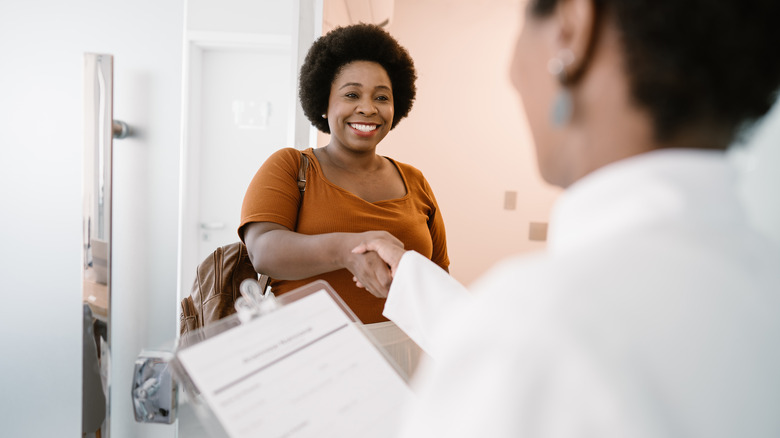 doctor going over results with patient