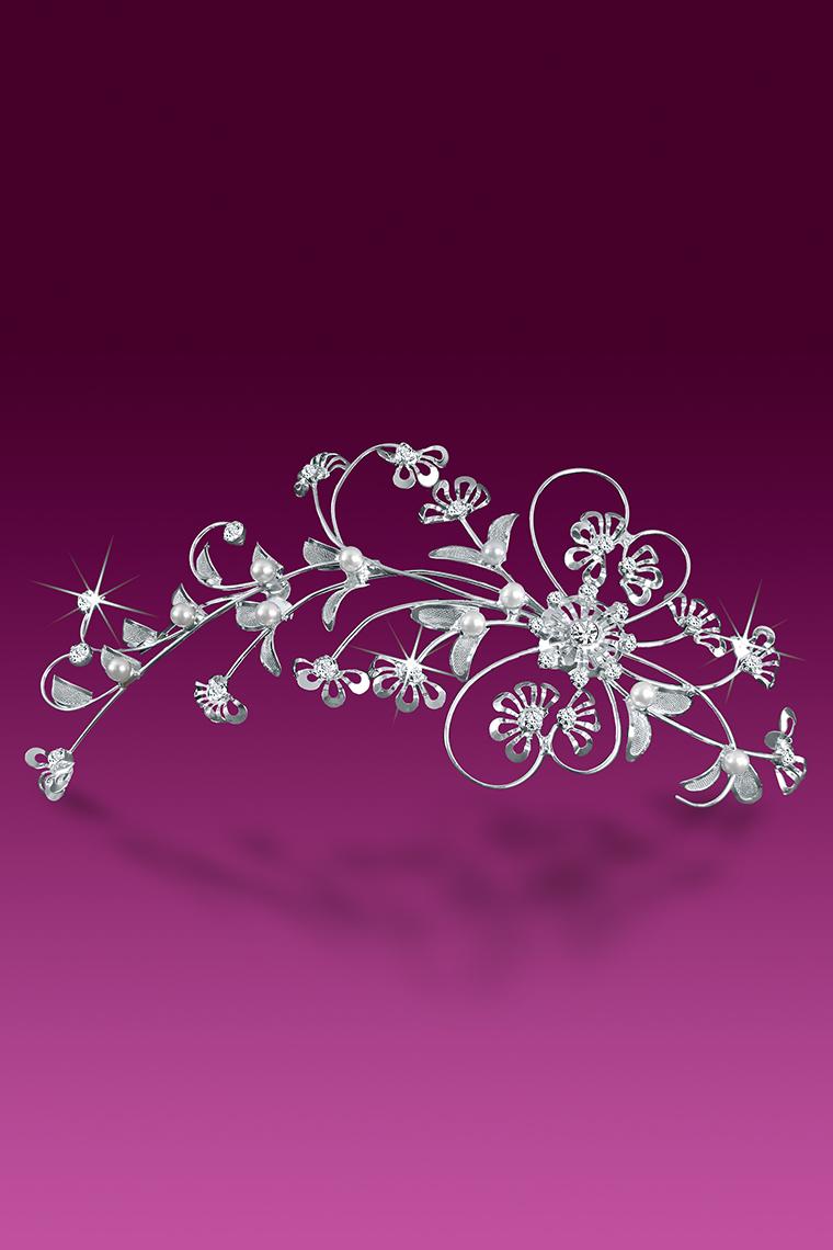 Floral Fantasy Rhinestone And Pearl Bridal Hair Comb