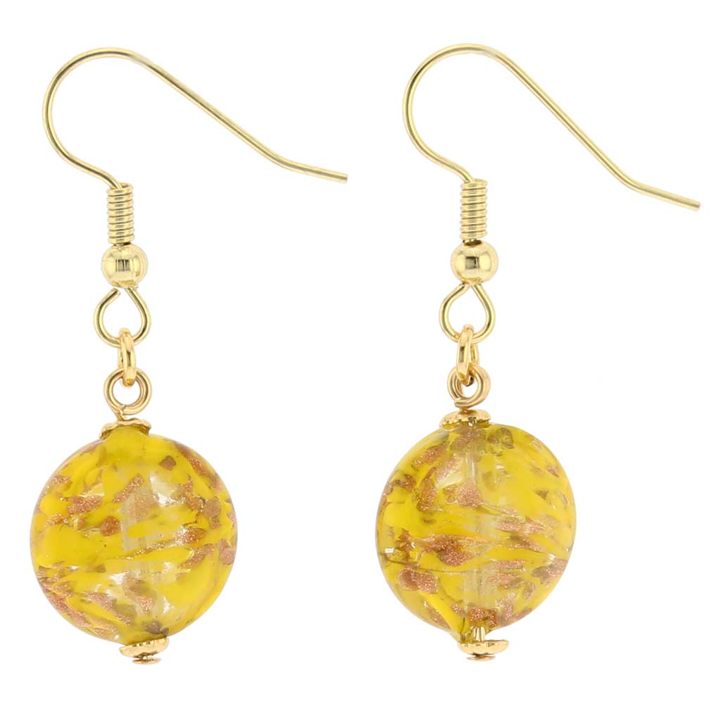 Starlight Disc earrings -mustard yellow