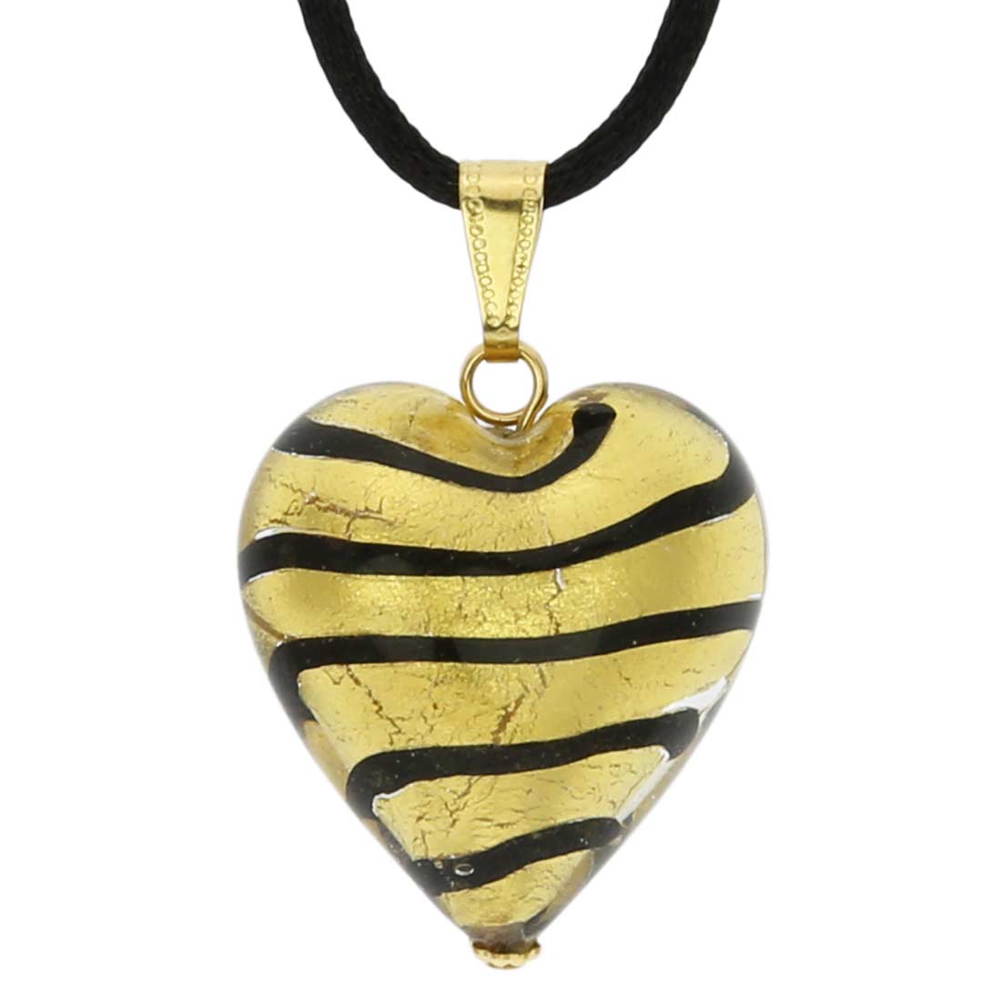 Murano Heart Pendant Gold