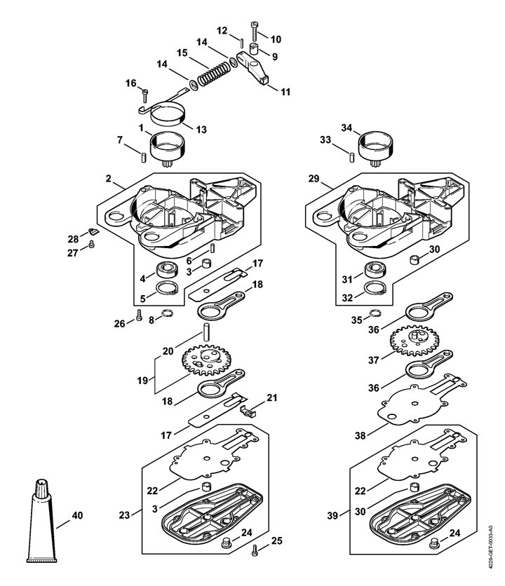 Stihl HS85 – Gear Housing | Lawn & turfcare machinery parts