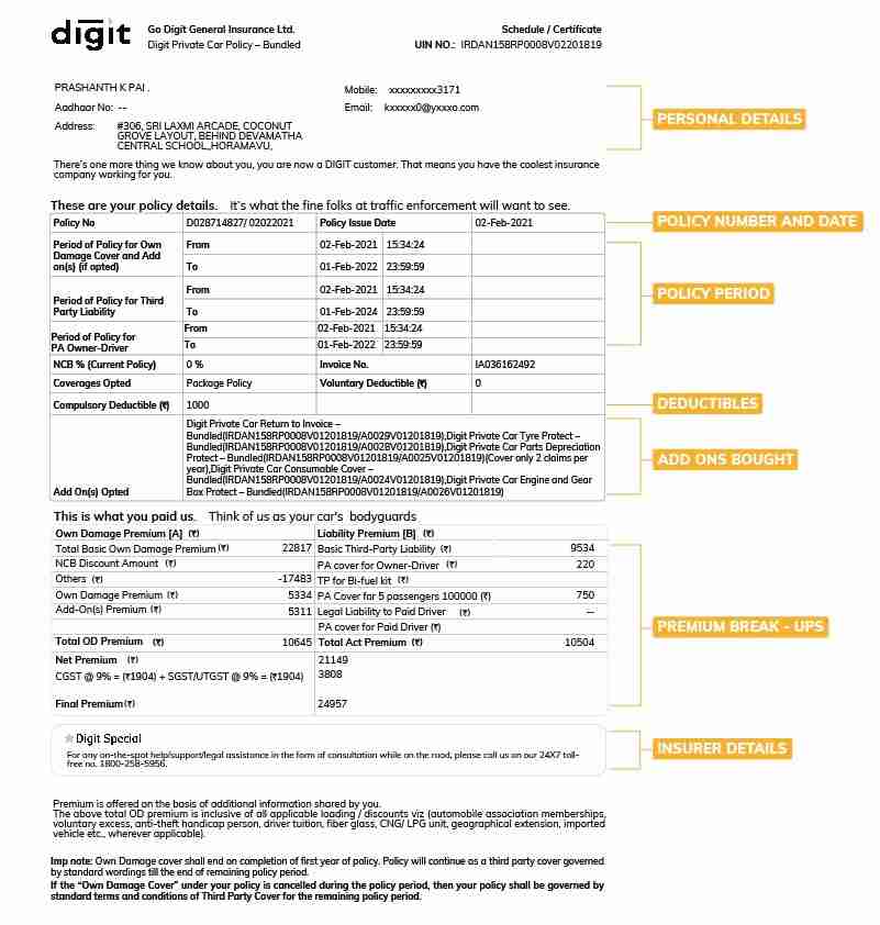 insurer details