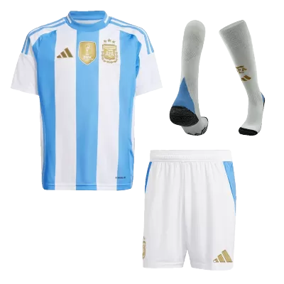 Argentina Home Kids Soccer Jerseys Full Kit 2024 - gogoalshop