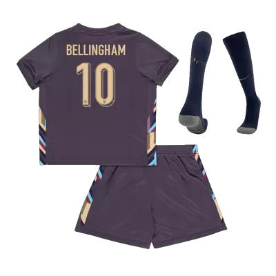 BELLINGHAM #10 England Away Kids Soccer Jerseys Full Kit EURO 2024 - gogoalshop