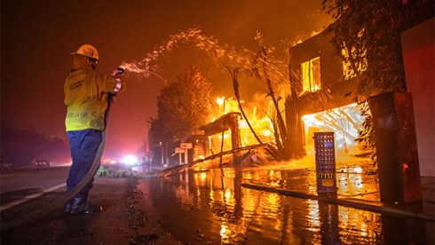 L.A. wildfires fireman