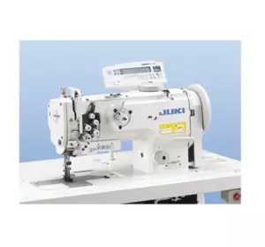 JUKI LU-1560N-7 2 Needle Unison Feed Lockstitch Industrial Sewing Machine With Table and Servo Motor