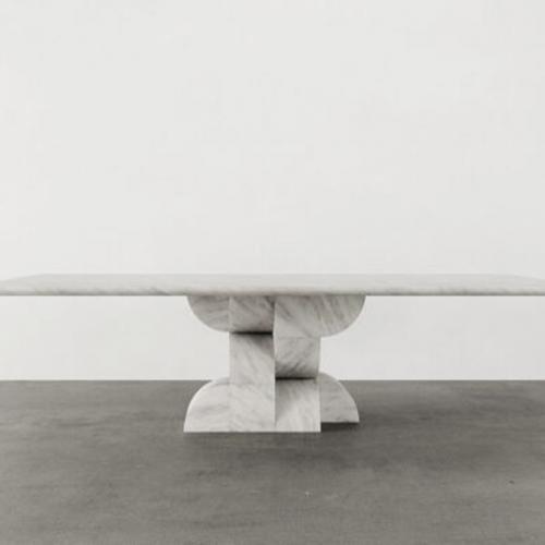 Modern White Square Marble Dining Table