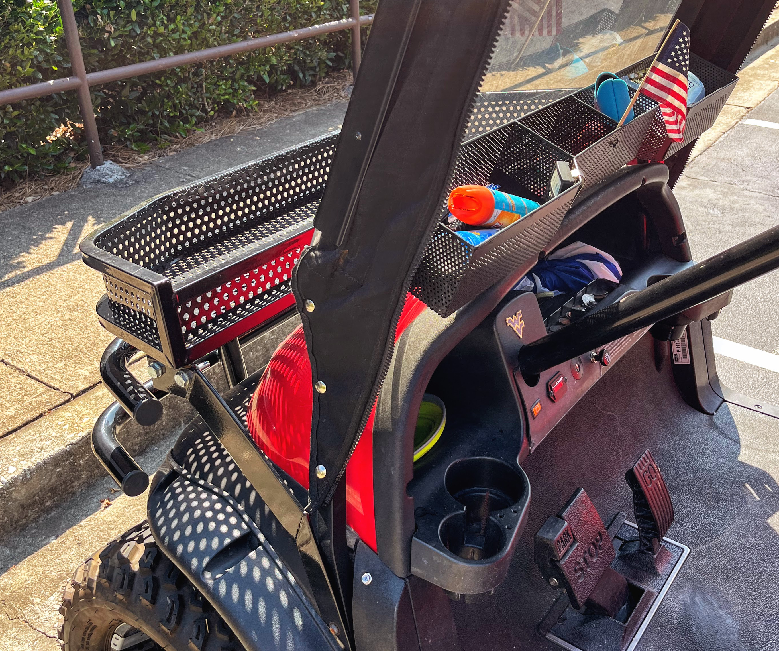 golf cart baskets - interior and an exterior basket