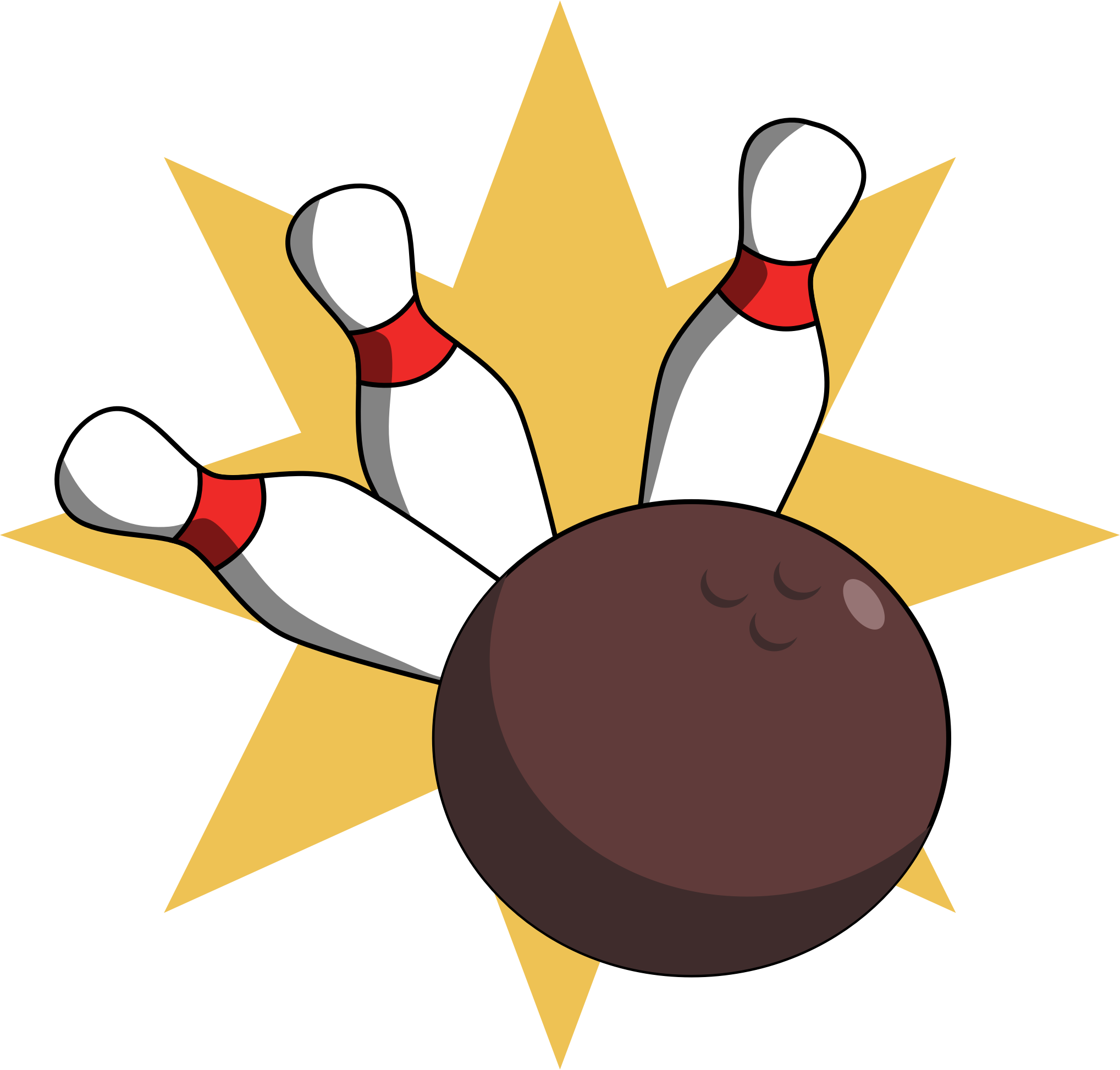 Bowling Ball And Pins Vector