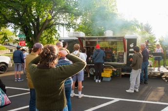 Food trucks like these are helping to feed people in the fire zones.