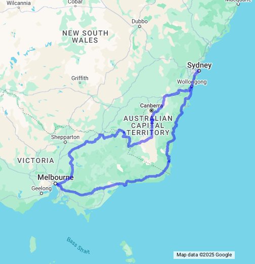 Sydney To Melbourne Map