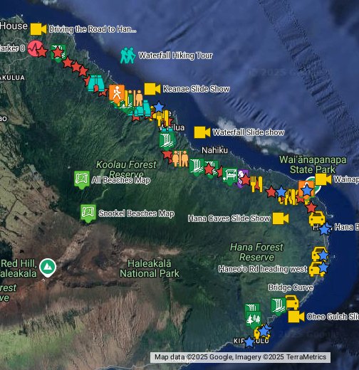 Printable Road To Hana Map With Mile Markers Mama's Fish House Is A ...