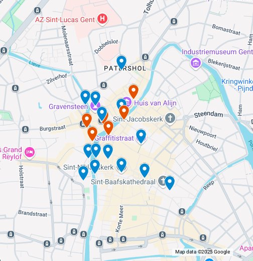 Top Attractions in Ghent / Gent + Restaurants - Google My Maps