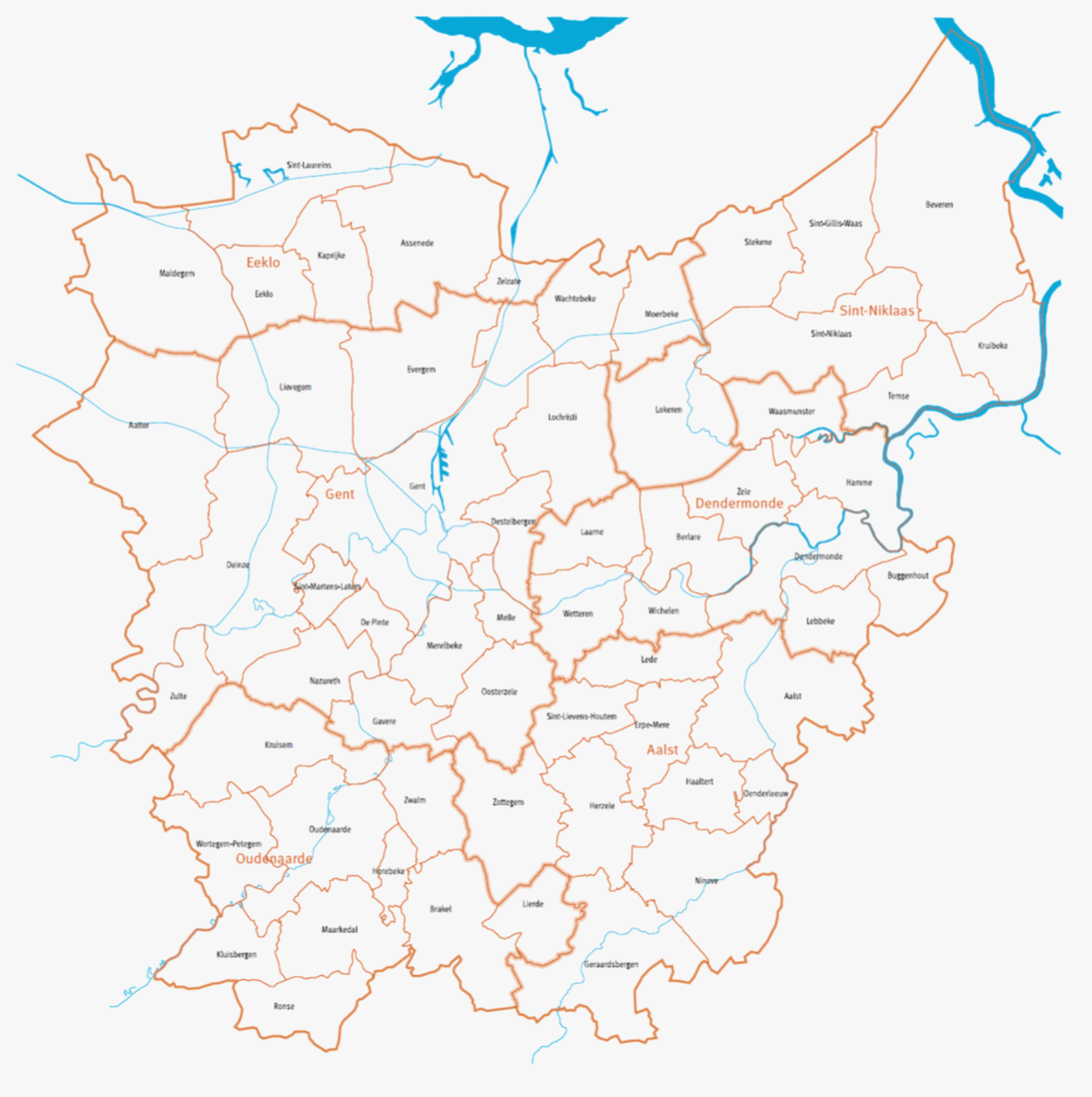 Vlaanderen Gemeenten Kaart - Vogels