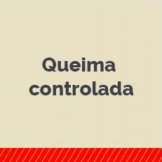 Cartão bege escrito queima controlada com barra vermelha. 