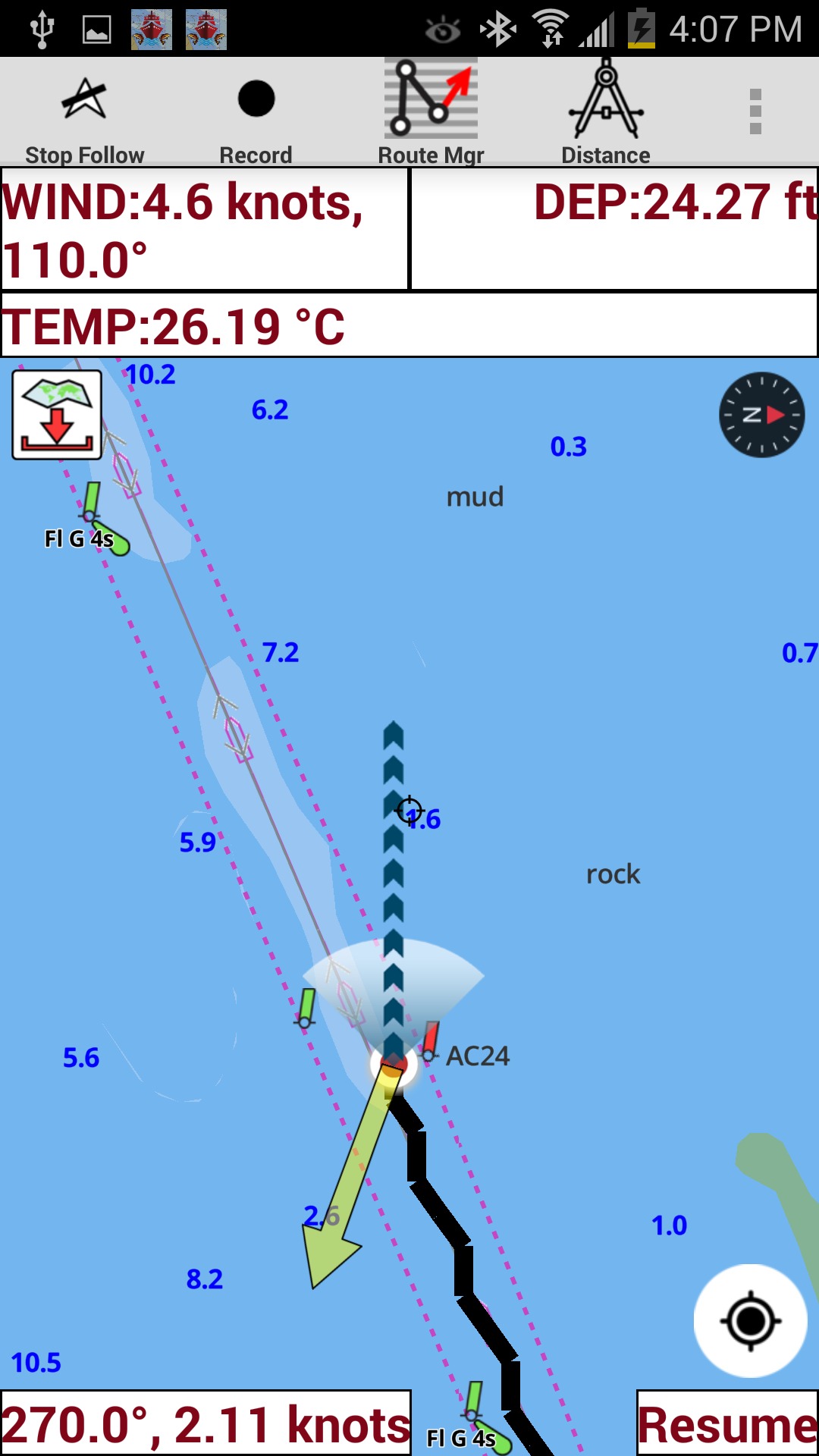 NMEA Instruments data - wind, sonar, temperature