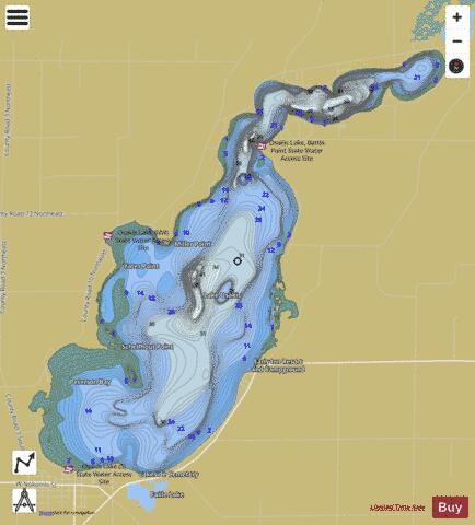 Osakis depth contour Map - i-Boating App