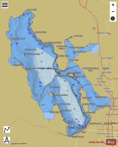 Great Salt Lake depth contour Map - i-Boating App