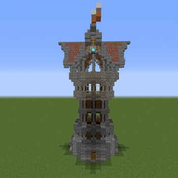 Detailed Medieval Tower - Blueprints for MineCraft Houses, Castles ...