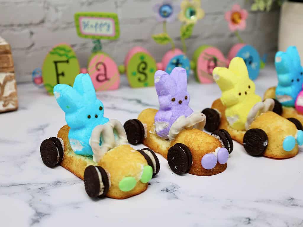 easter peeps race cars made from twinkies