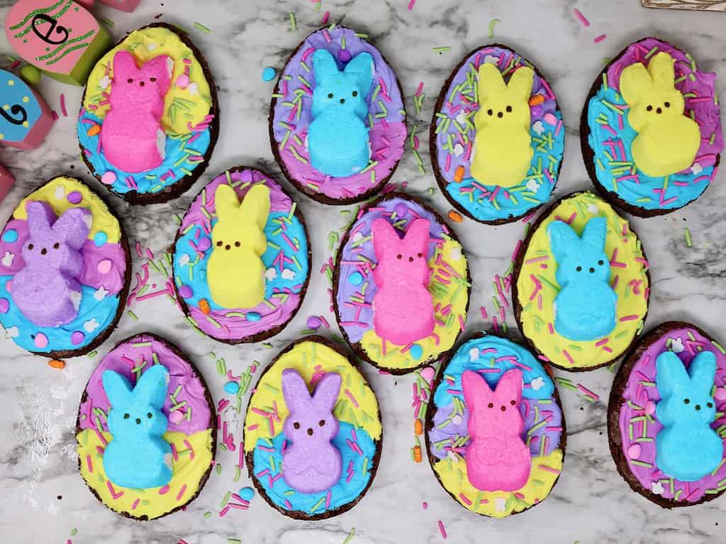 peeps egg brownies