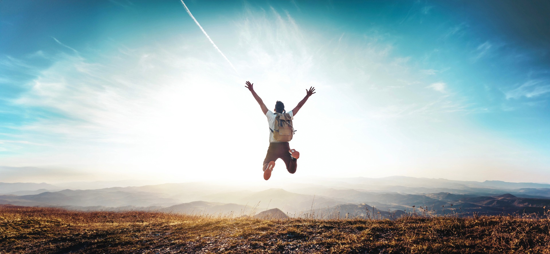 Man jumping in the air