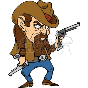 Cartoon of a cowboy holding a gun